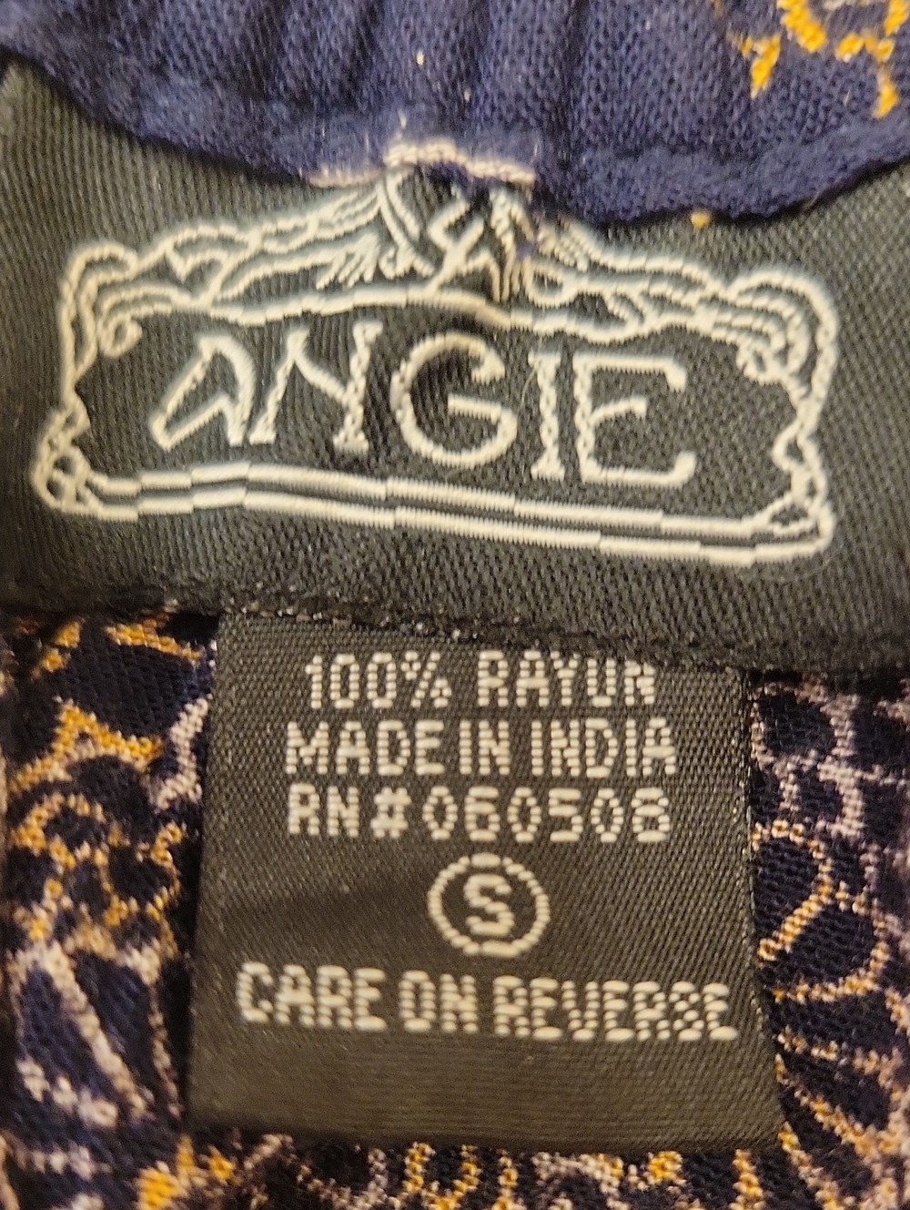 Angie Navy Romper with White and Gold Floral Print, S - Picture 16 of 16